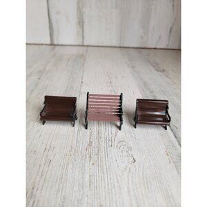 Lemax brown Park‎ Bench village accessory xmas set